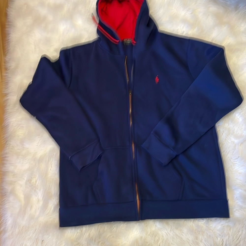 Navy blue and red polo Jacket